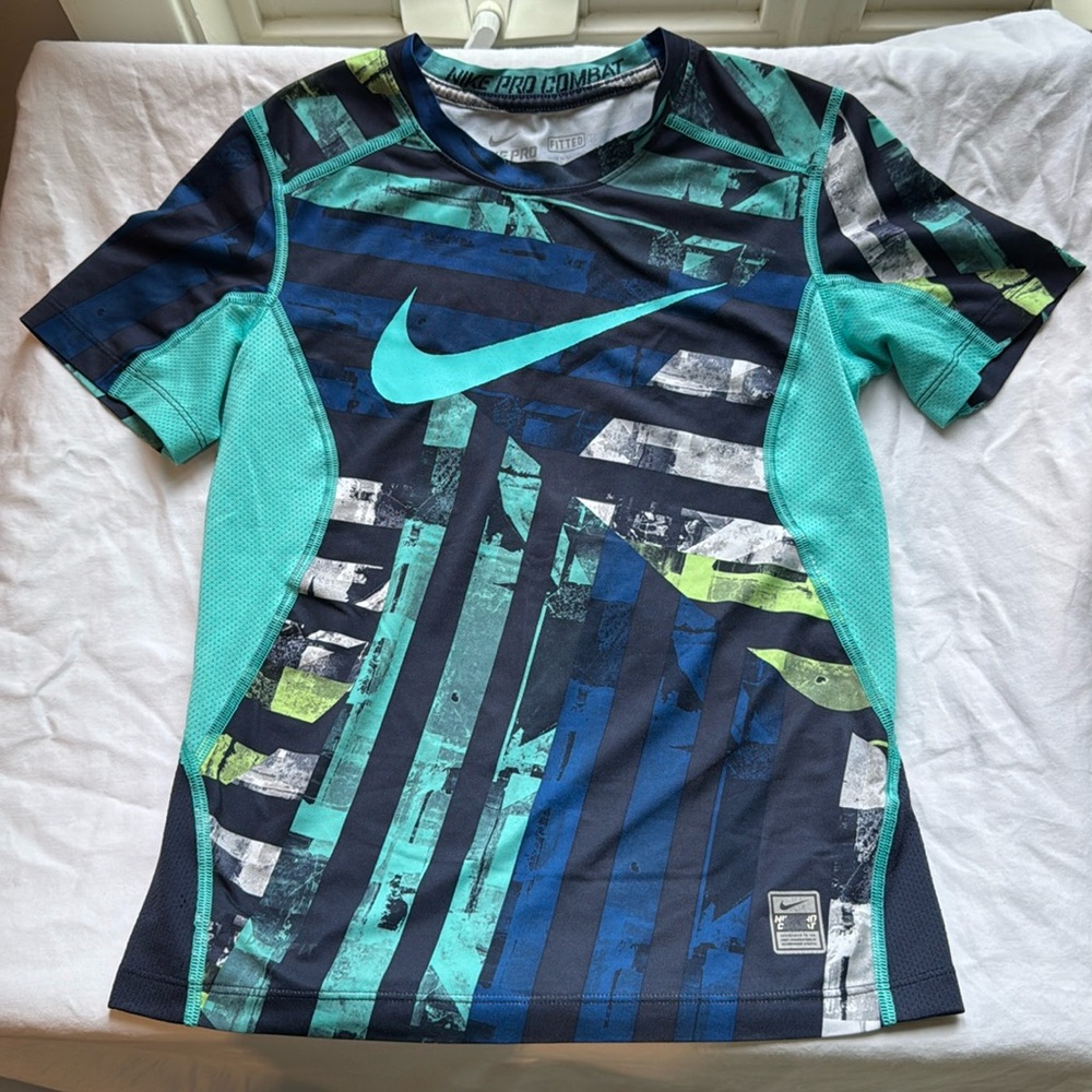Nike Kids Short Sleeve Tee - Blue and Green